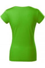 Dámske tričko zúžené s okrúhlym výstrihom, jablkovo zelená, XS