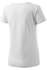 Dámske tričko zúžené, raglánový rukáv, biela, XS