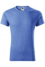 Pánske tričko s vyhrnutými rukávmi, modrý melír, XL