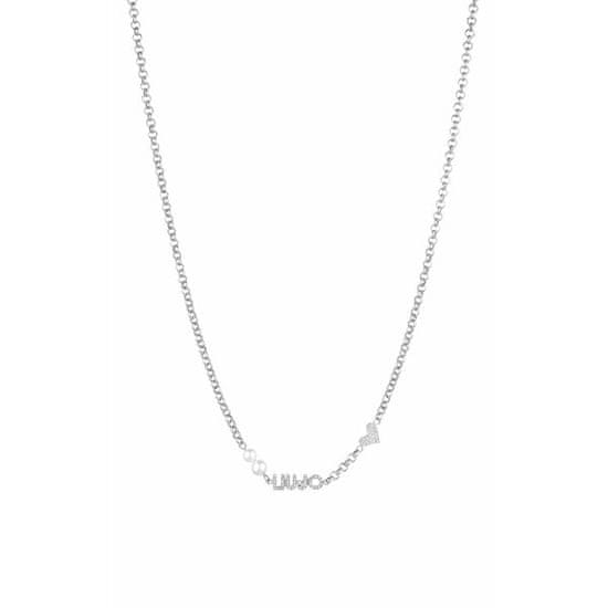 Liu.Jo Romantický oceľový náhrdelník s perličkami Icona LJ1689