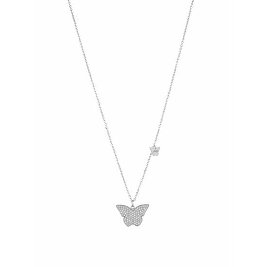 Liu.Jo Pôvabný oceľový náhrdelník s motýlikmi Brilliant LJ1638