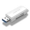 Ugreen CM104 USB čítačka kariet SD / microSD, biela