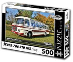 RETRO-AUTA© Puzzle BUS č. 10 Škoda 706 RTO LUX (1960) 500 dielikov