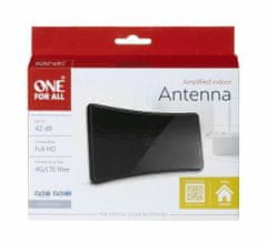 One For All SV9420 Amplified indoor TV antenna up to 42dB, Curved Black, vnútorná anténa, čierna