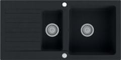 Vima 920 - Granitový drez 960x480x183mm 1,5-sektora s odkvapkávacou plochou, tmavý grafit matný