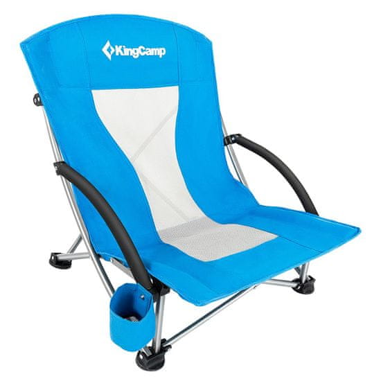 King Camp Kempingová skladacia stolička Deluxe s opierkami oceľ - modrá