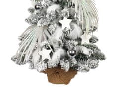 LAALU Ozdobený umelý vianočný stromček POLÁRNA BIELA 60 cm s LED OSVETLENÍM V KVETINÁČI