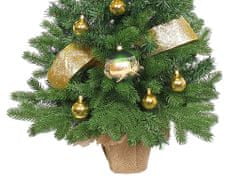 LAALU Ozdobený umelý vianočný stromček ZLATÉ TÓNY 60 cm s LED OSVETLENÍM V KVETINÁČI