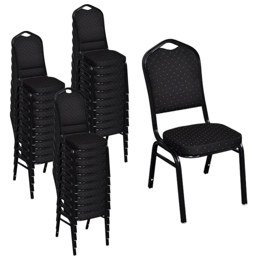 Vidaxl Jedálenské stoličky, 30 kusov, čierne, látka