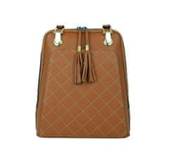 VegaLM Kožený ruksak z pravej hovädzej kože s možnosťou nosenia ako kabelky v tehlovej farbe