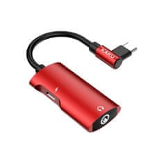 Kaku KSC-377 4in1 adaptér USB-C / 3.5mm mini jack, červený