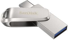 SanDisk Ultra Dual Drive Luxe, 32GB (SDDDC4-032G-G46), strieborná