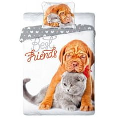 FARO Bavlnené posteľné obliečky pes a mačka - Best friends