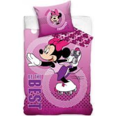 Carbotex Bavlnené posteľné obliečky Minnie Mouse na korčuliach