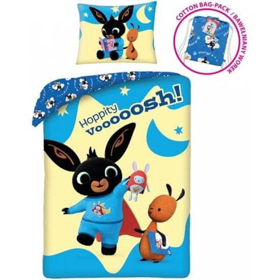 Halantex Bavlnené posteľné obliečky Zajačik Bing - Hoppity Vooooosh!