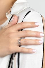 Brilio Silver Dizajnový strieborný prsteň nekonečno RI013W (Obvod 50 mm)