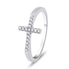 Brilio Silver Blyštivé dámsky prsteň s čírymi zirkónmi RI017W (Obvod 50 mm)