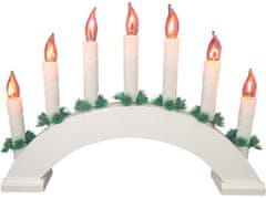 M.A.T Group svietnik vianočný el. 7 sviečok PLAMEN,oblúk,drev.BÍ,do zásuvky