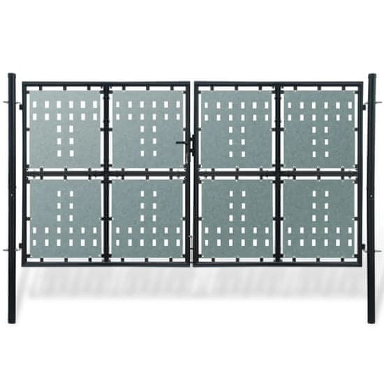 Vidaxl Čierna jednokrídlová plotová brána 300x225 cm