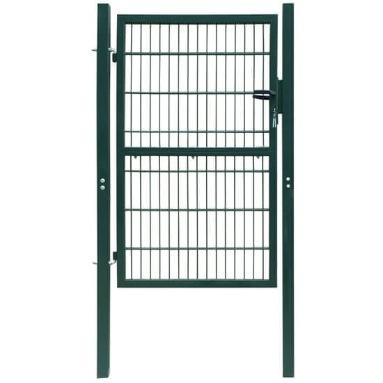 Vidaxl Plotová brána 2D (jednokrídlová), zelená 106x170 cm