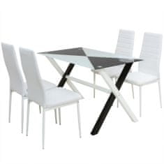 Vidaxl 5-dielna jedálenská súprava, stôl a stoličky, umelá koža