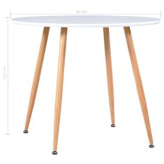 Vidaxl Jedálenský stôl biely a dubový 90x73,5 cm MDF