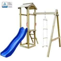 Vidaxl Detské ihrisko+šmýkačka, rebríky 237x168x218 cm, drevo