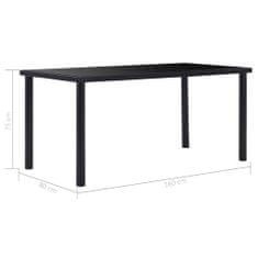 Petromila vidaXL Jedálenský stôl, čierny 160x80x75 cm, tvrdené sklo