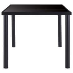Petromila vidaXL Jedálenský stôl, čierny 180x90x75 cm, tvrdené sklo