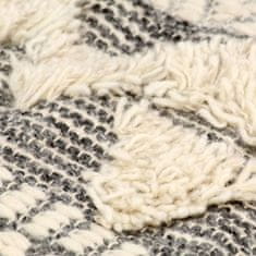 Vidaxl Ručne tkaný koberec, vlna 160x230 cm, biely/sivý/čierny/hnedý