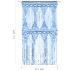 Petromila vidaXL Záclona macrame modrá 140x240 cm bavlna