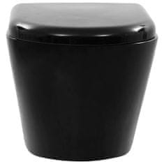 Petromila vidaXL Keramické závesné WC so skrytou nádržou čierne