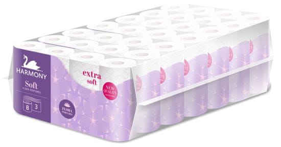 Harmony Toaletný papier Soft Flora 3-vrstvový 7 x 8 kotúčov