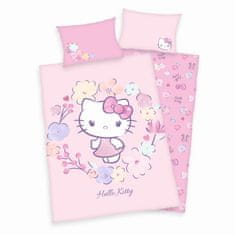 Herding Obliečky do postieľky Hello Kitty kvety Bio Bavlna Bio Bavlna, 100/135, 40/60 cm