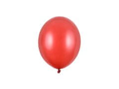 PartyDeco Balóny metalické makovo červené 12cm 100ks