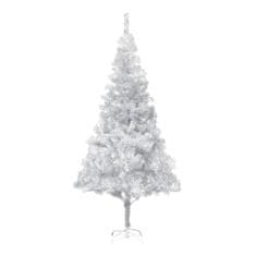 Vidaxl Umelý vianočný stromček s podstavcom, strieborný 210 cm, PET