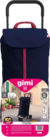 Gimi Twin nákupný vozík modrý