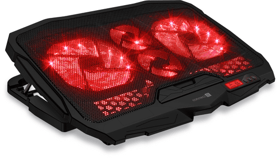 Connect FrostWind chladiaca podložka pod notebook s červeným podsvietením CCP-2200-RD, čierna