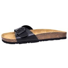 Vidaxl Dámske bio korkové sandále s 1 sponou, čierne, veľkosť 38