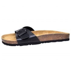 Vidaxl Dámske bio korkové sandále s 1 sponou, čierne, veľkosť 40