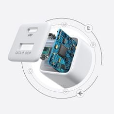 Joyroom Mini Fast Charger sieťová nabíjačka USB / USB-C 30W PD QC, biela