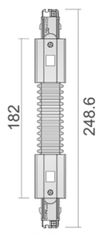 Light Impressions Deko-Light koľajnicový systém 3-fázový 230V D Line Flexspojka ľavej-pravej 220-240V AC / 50-60Hz RAL 7040 248 710040