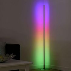 PAUL NEUHAUS LEUCHTEN DIREKT aj s JUST LIGHT LED stojacie svietidlo, farba oceľ, RGB, diaľkový ovládač, stmievateľné RGB plus 2700-5000K 11788-55