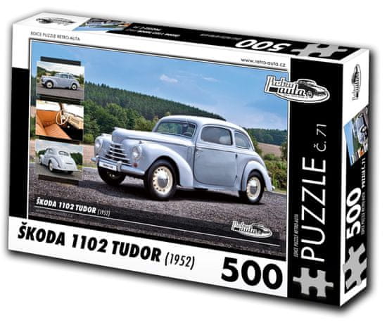 RETRO-AUTA© Puzzle č. 71 Škoda 1102 TUDOR (1952) 500 dielikov