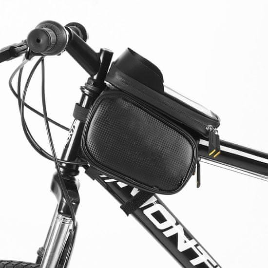 MG Bicycle Front cyklistická taška s puzdrom na mobil 6.5L, čierna