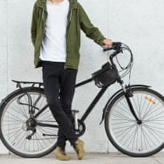 MG Bicycle Front cyklistická taška s puzdrom na mobil 6.5L, čierna