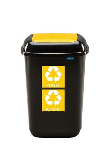 Plafor Odpadkový kôš na triedený odpad 28 ls vekom - žltý, plast