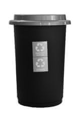 Plafor Odpadkový kôš na triedený odpad okrúhly 50 l - strieborný