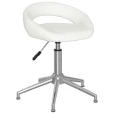 Vidaxl Otočné stoličky, 2 ks, biele, čalúnené koženkou