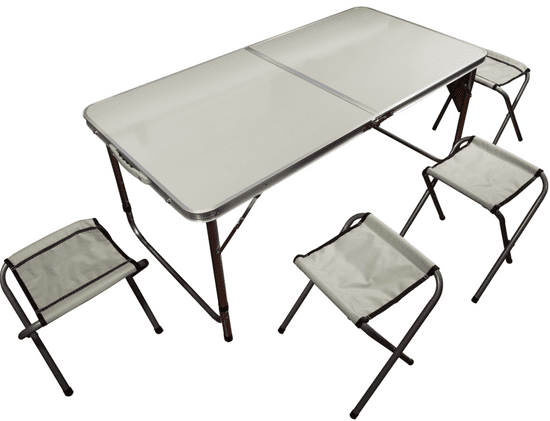 Rojaplast Campingový set - stôl 120 × 60 cm + 4 stoličky